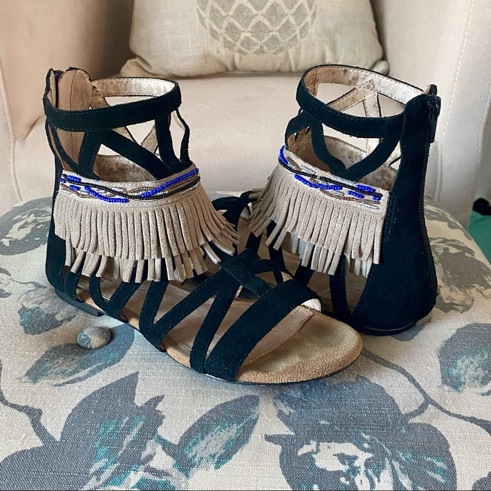 House of Harlow 1960 l Beaded Gladiators Sandals